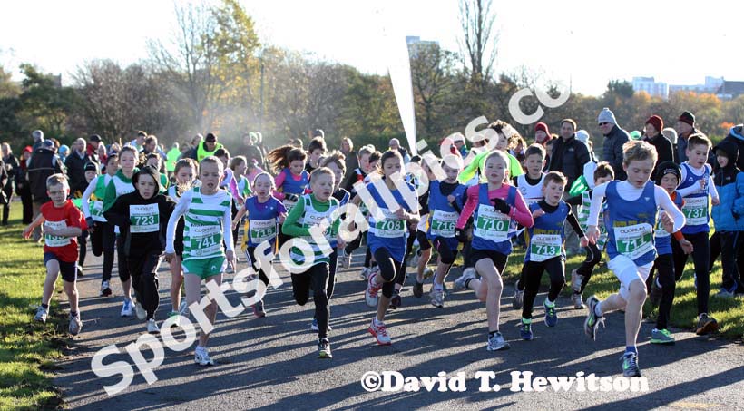 Start of the under-11s, Heaton Memorial Road Race, Newcastle Town Moor. Photo: David T. Hewitson/Sports for All Pics
